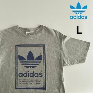 アディダス(adidas)のadidas originals Tシャツ USA製 L グレー 90s 刺繍(Tシャツ/カットソー(半袖/袖なし))