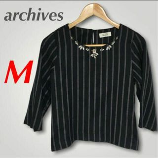 アルシーヴ(archives)の美品　archives　レディース ビジュー ブラウス　プルオーバー M(シャツ/ブラウス(長袖/七分))