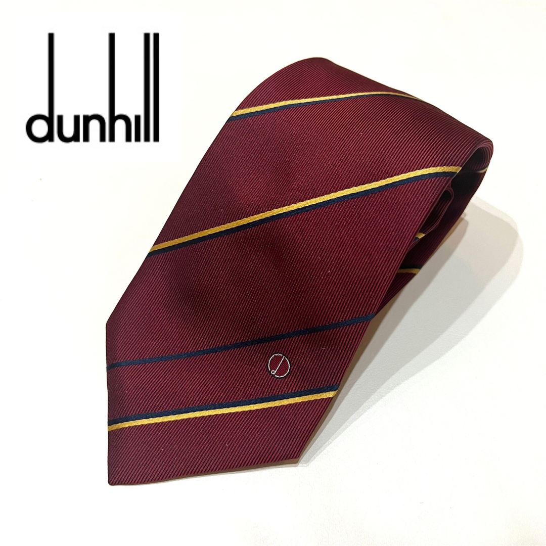 Dunhill(ダンヒル)のダンヒル　ネクタイ　ストライプ　レジメンタル　レッド　スーツ　ブランドネクタイ メンズのファッション小物(ネクタイ)の商品写真