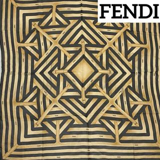 FENDI - ★FENDI★ スカーフ シフォン ボーダー ストライプ ブラック ブラウン