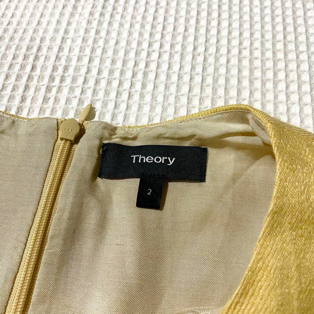 theory(セオリー)の【美品】Theoy セオリー　リネン混　ノースリーブワンピース　定価38,000 レディースのワンピース(ひざ丈ワンピース)の商品写真