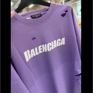 Balenciaga - BALENCIAGA バレンシアガ ダメージ加工 Tシャツ ユニセックス 訳あり