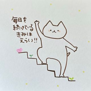 【351】【猫の絵と言葉】手描きイラスト原画(アート/写真)