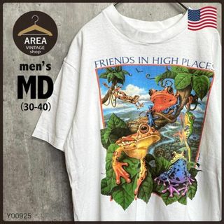 Human-i-Tees 90'USA Tシャツ半袖ホワイトMD38-40カエル(Tシャツ/カットソー(半袖/袖なし))