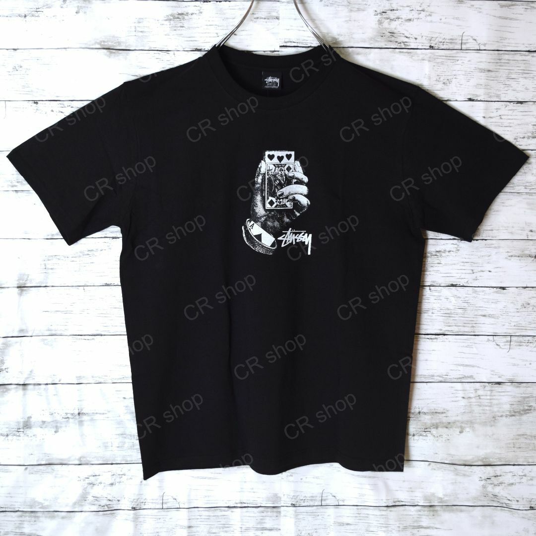 STUSSY(ステューシー)の【ステューシー】正規・新品タグ　トランプデザイン　ブラック　XL　Tシャツ メンズのトップス(Tシャツ/カットソー(半袖/袖なし))の商品写真