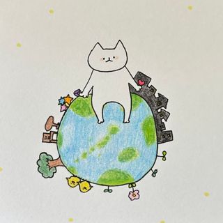 【353】【猫の絵】手描きイラスト原画(アート/写真)