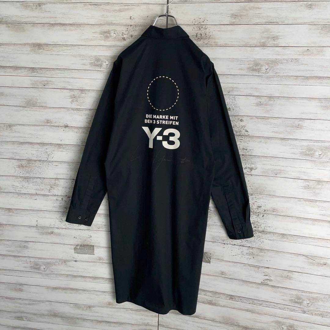 Y-3(ワイスリー)の9508【即完売モデル】Y-3☆サークルロゴ定番カラーロングシャツ　美品 メンズのトップス(シャツ)の商品写真