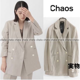 CHAOS - 新品同様・未使用【chaosカオス】リネンヘリンボンジャケット　リネンジャケット