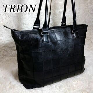 TRION - トライオン トートバッグ ビジネスバッグ A4収納可能 パッチワーク 大容量 黒