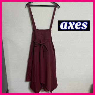 アクシーズファム(axes femme)のアクシーズファム axes ジャンパースカート ボルドー レッド(ひざ丈ワンピース)