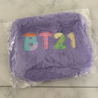 ファミマ　BT21   オリジナルもこもこポーチ　パープル(ポーチ)