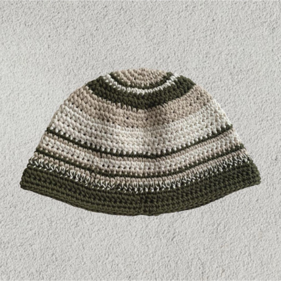 cotton / khaki バケットハット クロシェハット クラッシャーハット メンズの帽子(ニット帽/ビーニー)の商品写真