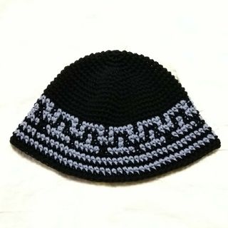 クラッシャーハット　バケットハット　ビーニー　ニット帽　ハンドメイド　コットン(ニット帽/ビーニー)