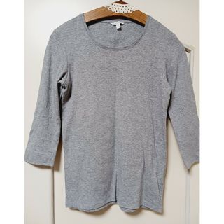 ユニクロ(UNIQLO)のユニクロ　プレミアムコットン　カットソー　七分　グレー(カットソー(長袖/七分))