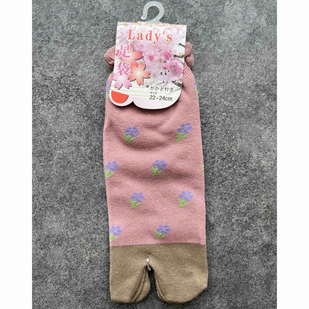 足袋ソックス☆桜色の足袋靴下 指付き かかと付 レディースのレッグウェア(ソックス)の商品写真