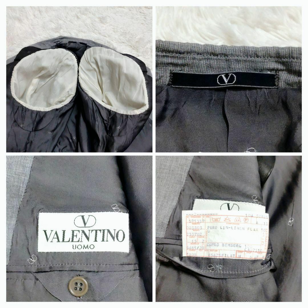VALENTINO(ヴァレンティノ)のヴァレンティノ★スーツセットアップ★サイズ40/XL相当★シルク キュプロ 灰色 メンズのスーツ(セットアップ)の商品写真