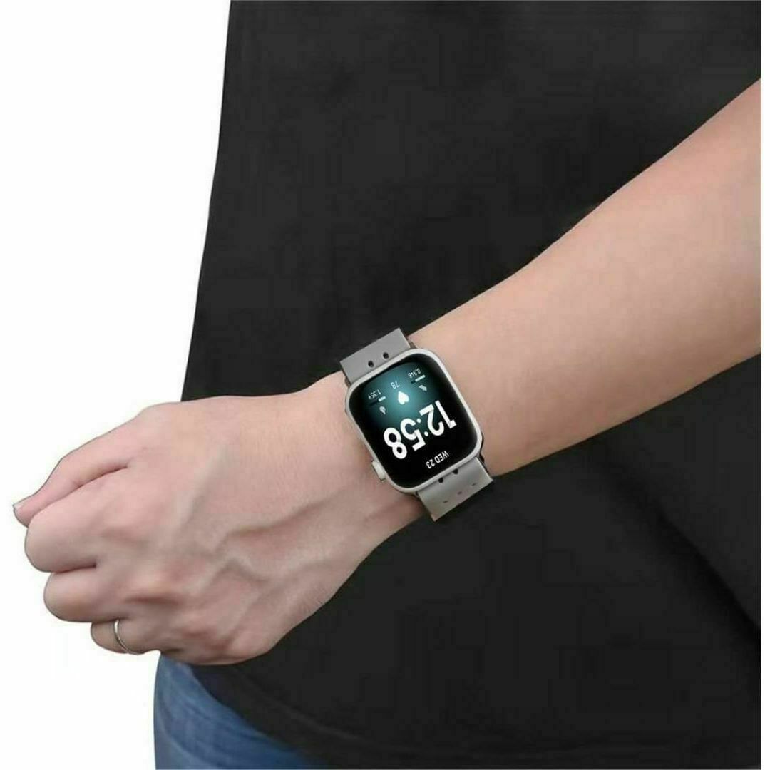 ゴム　伸縮　スポーツ　巻きつけ　ベルト　2本セットApple Watch グレー メンズの時計(レザーベルト)の商品写真