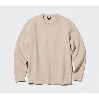 ユニクロ(UNIQLO)のUNIQLO ウォッシャブルストレッチミラノリブクルーネックセーター　Mサイズ(ニット/セーター)