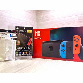 ニンテンドースイッチ(Nintendo Switch)の豪華おまけ付き！完全品ですぐに遊べる液晶新型Nintendo Switch一式(家庭用ゲーム機本体)