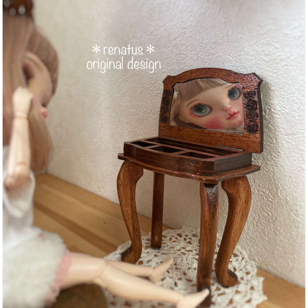 ミニチュア家具  ドレッサー【チーク】 ハンドメイドのおもちゃ(ミニチュア)の商品写真