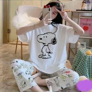 SNOOPY - ♥新品タグ付き♥SNOOPY スヌーピー 半袖パジャマ上下 ルームウェアセット