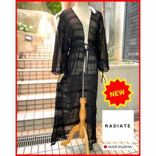 未使用ﾀｸﾞ付❤激ｸﾞﾗﾏｰ伸縮黒ﾚｰｽﾛﾝｸﾞｶｰﾃﾞ【RADIATE】送料込(カーディガン)