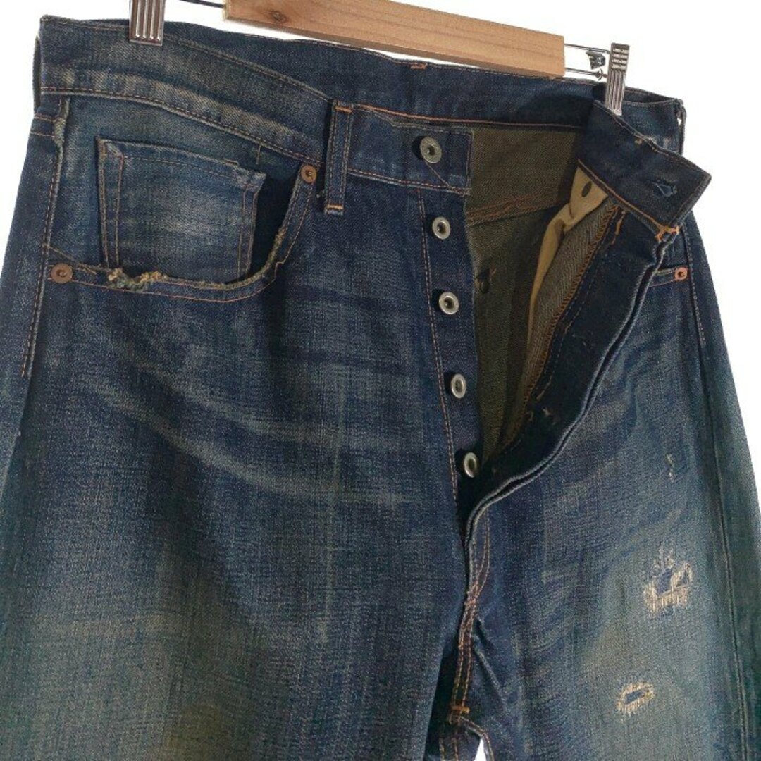 Levi's(リーバイス)のLEVI'S リーバイス S501XX 44501 大戦モデル復刻 デニムパンツ インディゴ ダメージ リペア Size 34 メンズのパンツ(デニム/ジーンズ)の商品写真