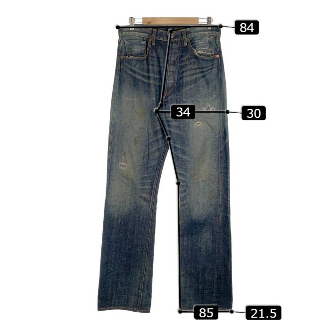 Levi's(リーバイス)のLEVI'S リーバイス S501XX 44501 大戦モデル復刻 デニムパンツ インディゴ ダメージ リペア Size 34 メンズのパンツ(デニム/ジーンズ)の商品写真