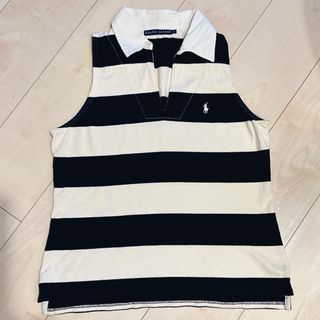 ラルフローレン(Ralph Lauren)のRalph Lauren ラルフローレン　 　ポロ　ノースリーブ　襟　ボーダー(シャツ/ブラウス(半袖/袖なし))