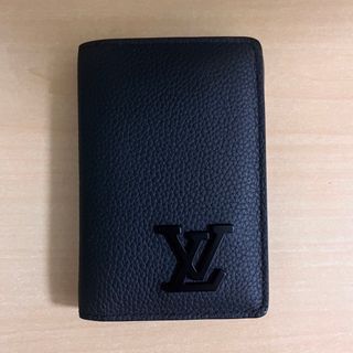 ルイヴィトン(LOUIS VUITTON)のLouis vuitton ヴィトン カードケース オーガナイザー ブラック 黒(折り財布)