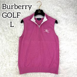 BURBERRY - 極美品✨Burberry GOLF ハーフジップ　ノースリーブ　ピンク　ベスト