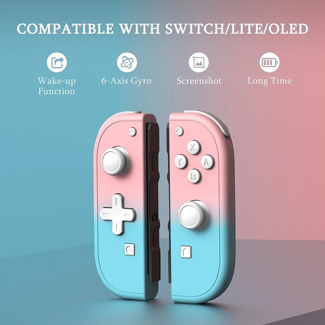 Nintendo Switch(ニンテンドースイッチ)の【新品】ジョイコン パステルカラー 白ボタン ピンク アクアブルー エンタメ/ホビーのゲームソフト/ゲーム機本体(家庭用ゲーム機本体)の商品写真