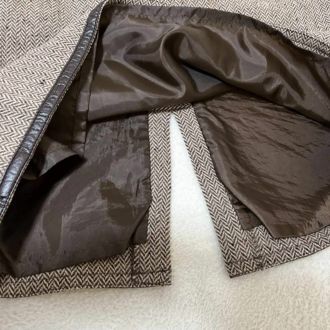 INED(イネド)の《INED》イネド(2) ジャンパースカート ブラウン 日本製 膝丈 レディースのワンピース(ひざ丈ワンピース)の商品写真