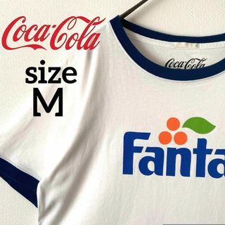 ジーユー(GU)のFanta　古着　レディース　ファンタ　リンガーTシャツ　コカコーラ　アメカジ(Tシャツ(半袖/袖なし))