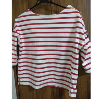 プチバトー(PETIT BATEAU)のプチバトーボーダートップス赤レディス1(Tシャツ(長袖/七分))