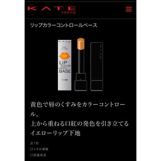 ケイト(KATE)のケイト リップカラーコントロールベース EX-1 忍ばせイエロー(3.2g)(口紅)