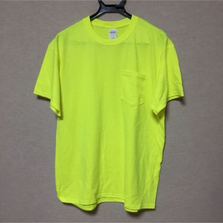 ギルタン(GILDAN)の新品 GILDAN ギルダン 半袖Tシャツ ポケット付き ネオンイエロー L(Tシャツ/カットソー(半袖/袖なし))