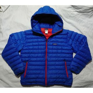 パタゴニア(patagonia)の★キレイに洗濯済み！★patagoniaダウンセーターフーディー★バリブルー★Ｌ(ダウンジャケット)