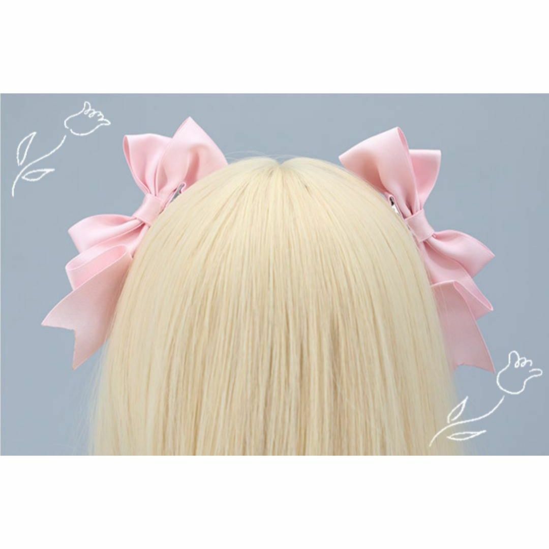 ♡【高品質】2点リボンヘアピン病みかわ サブカルメイド コンカフェピンク地雷系♡ レディースのヘアアクセサリー(ヘアピン)の商品写真