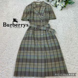 バーバリー(BURBERRY)の【稀少】バーバリーズ★シャツロングワンピース★ヴィンテージ★ベルト★チェック(ロングワンピース/マキシワンピース)