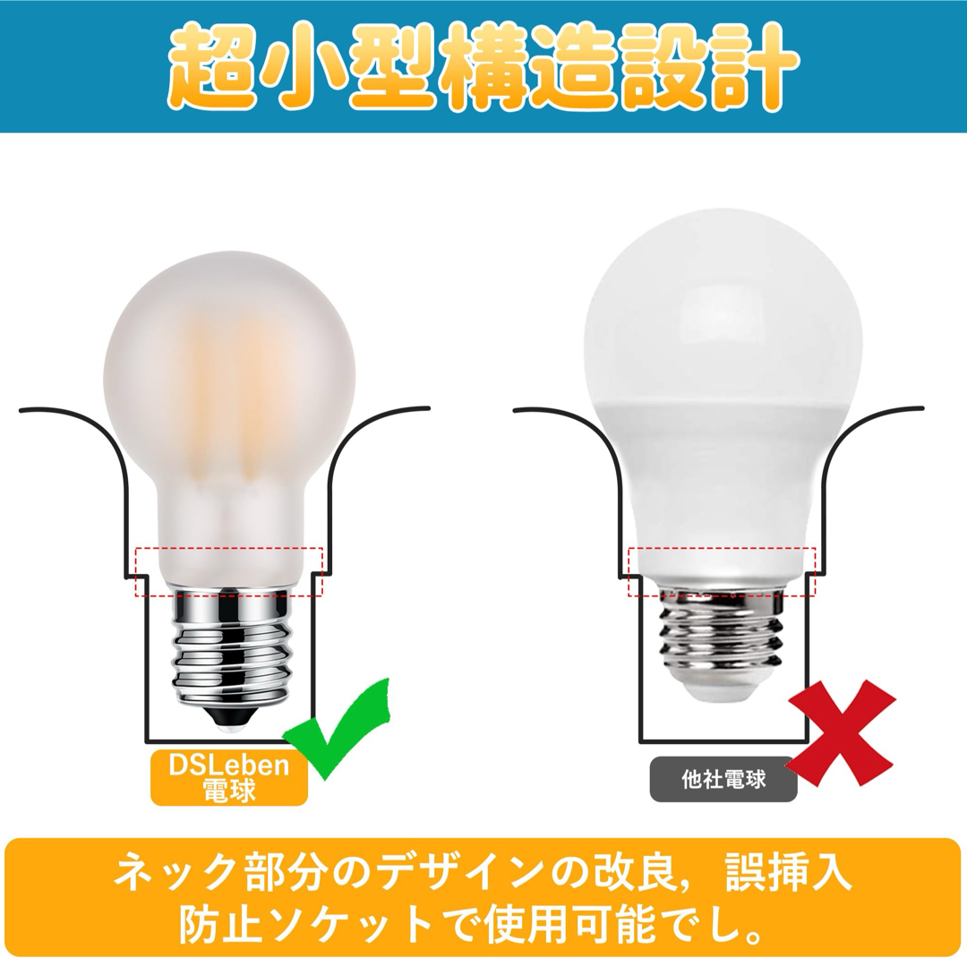 LED電球 E17口金 40W形 電球色相当 全方向タイプ 4個セット インテリア/住まい/日用品のライト/照明/LED(蛍光灯/電球)の商品写真