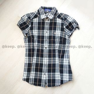 バーバリーブルーレーベル(BURBERRY BLUE LABEL)の美品 BURBERRY バーバリー 半袖シャツ ブラウス チェックシャツ(Tシャツ(半袖/袖なし))