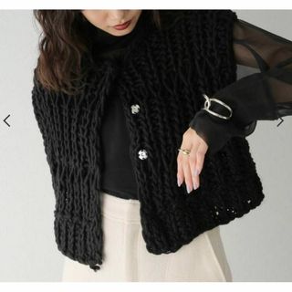 トゥデイフル(TODAYFUL)のtodayful Chunky Hand Knitvest ブラック(ベスト/ジレ)