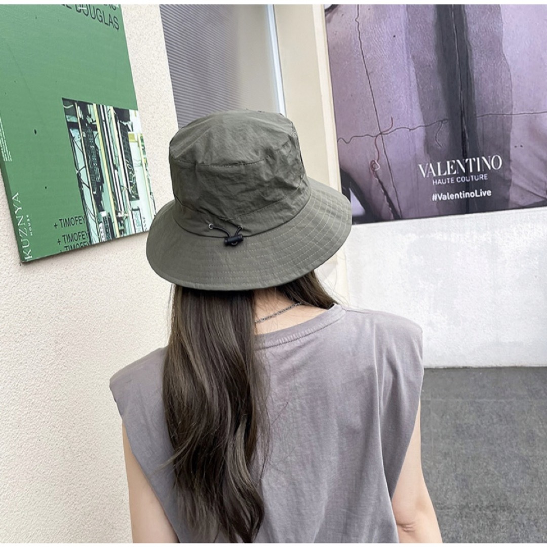 折りたたみ　帽子　カーキー　男女兼用　UVカット　防水　速乾　ハット　紫外線対策 メンズの帽子(キャップ)の商品写真