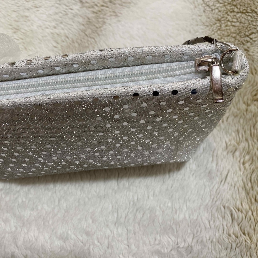 フォーマル パーティ バッグ スパンコール コサージュ付き ミニバッグ キラキラ レディースのバッグ(ハンドバッグ)の商品写真