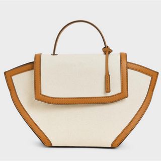 Charles and Keith - CHARLES&KEITH ラージトラペーズ トップハンドルバッグ ブラウン