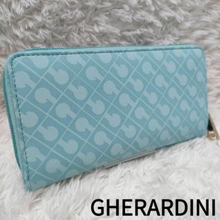 ゲラルディーニ(GHERARDINI)の【未使用級】ゲラルディーニ ラウンドジップ 長財布 ライトブルー(財布)