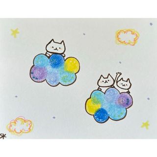 【367】【猫の絵】手描きイラスト原画(アート/写真)