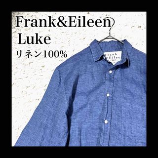 フランクアンドアイリーン(Frank&Eileen)の美品　フランクアンドアイリーン　シャツ　長袖　ルーク　リネン　ネイビー　XS(シャツ)