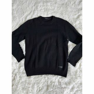 UNITED ARROWS green label relaxing - BLACK LABEL CRESTBRIDGE シャドーチェック ニット M 黒